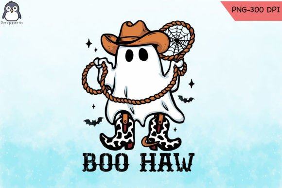 Boo Haw Western Ghost Halloween PNG