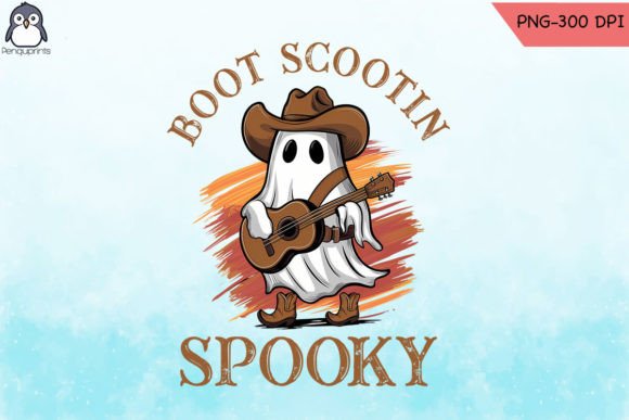 Boot Scoot Spooky Cowboy Ghost PNG