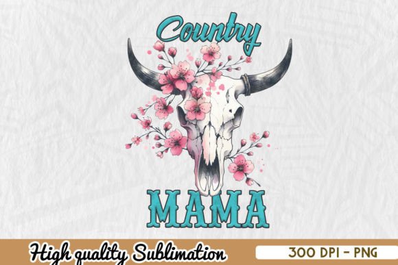 Country Mama Western Bull Skull PNG Review