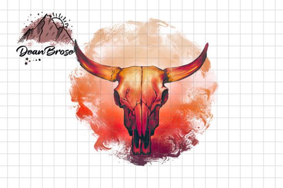 Cowboy Sunset Bull Skull PNG Review