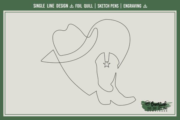 Cowboy-Themed Heart Design, Single Line Review