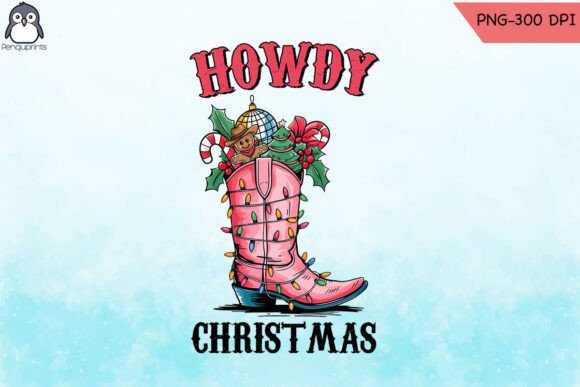 Howdy Christmas Gift Western Cowgirl PNG