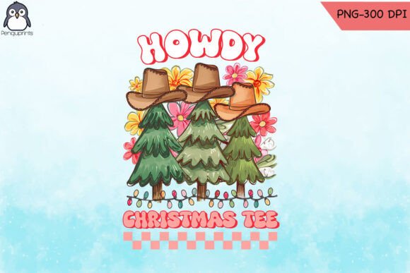 Howdy Christmas Tee Tree Cowboy Hat PNG Review