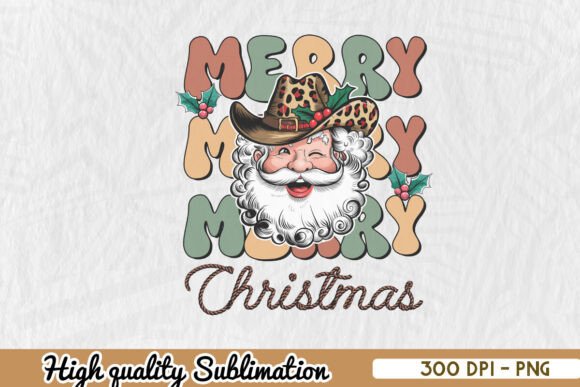 Merry Christmas Western Santa Claus PNG