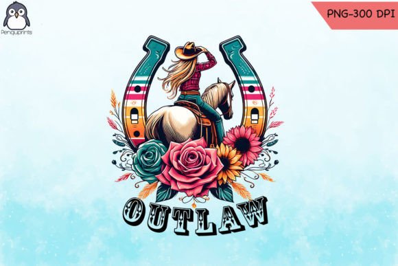 Outlaw Cowgirl Horseshoe Western PNG Review