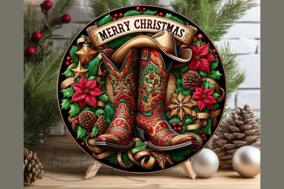 Western Boots Christmas Sublimation Png Review