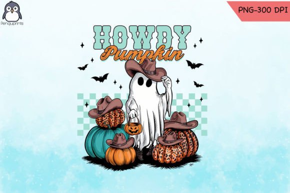 Western Halloween Howdy Pumpkin PNG
